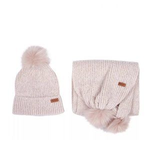 Women's Barbour Soft Pink Pom Pom Hat & Scarf Set Brand New